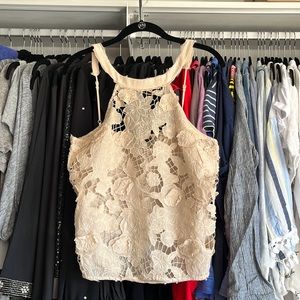 BCBG Embroidered floral tank top